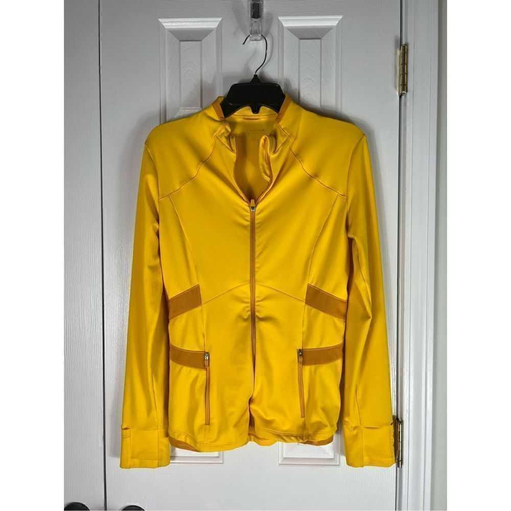 Queenie ke & Athletics Women’s Exercise Full Zip Orange Yellow Running Jacket Si